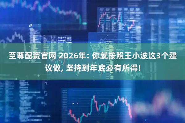 至尊配资官网 2026年: 你就按照王小波这3个建议做, 坚持到年底必有所得!